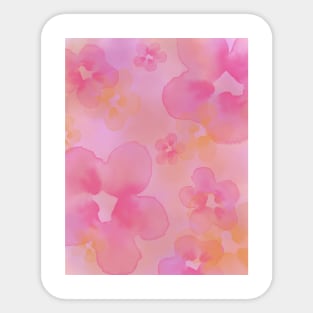 Pink and Yellow Floral Design Sticker